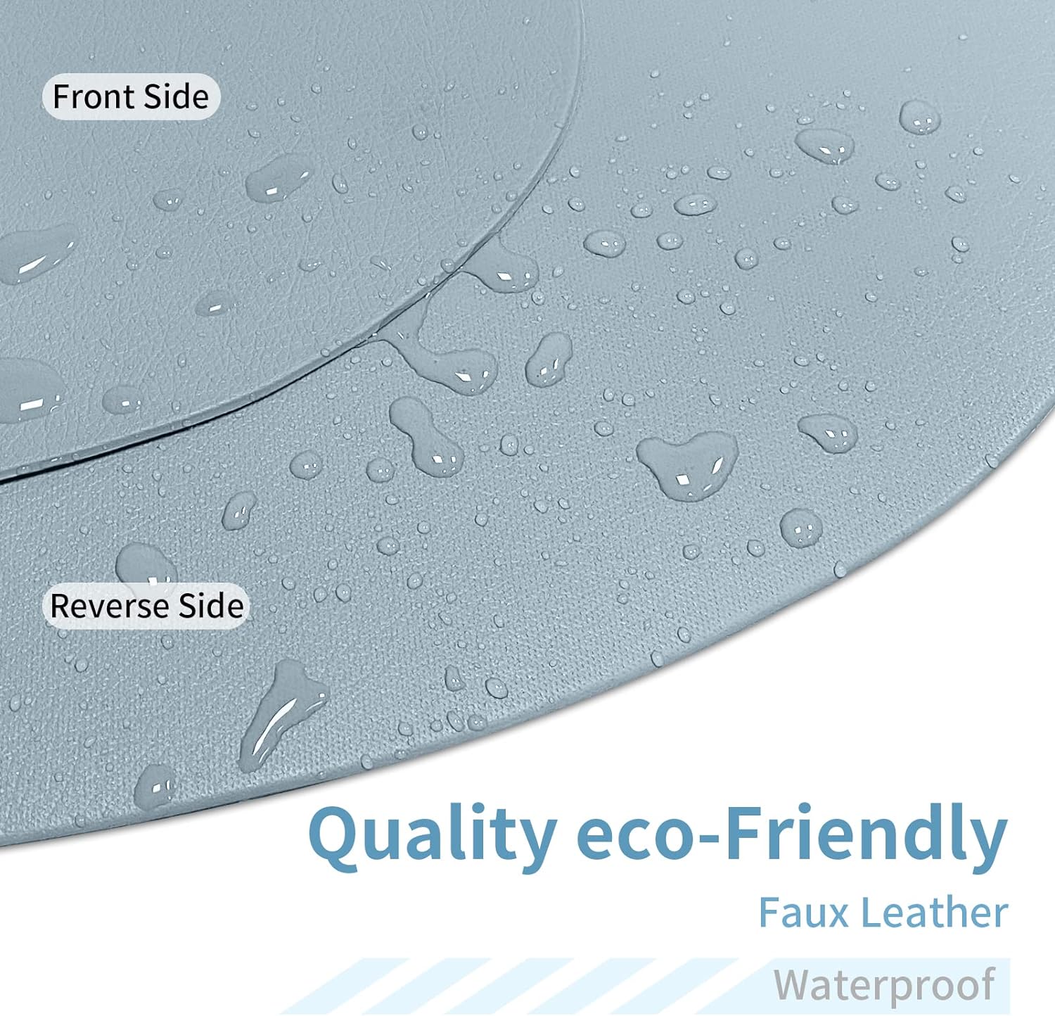 Herda Faux Leather Round Placemats Set of 4 Wipeable Washable Heat Resist Table Mats 24Hr Smart